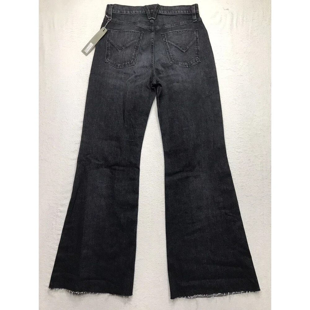 NWT HUDSON Jodie Flare Jean Women 25 (28x30) Faded Noir Black Wash Distressed - Picture 2 of 16